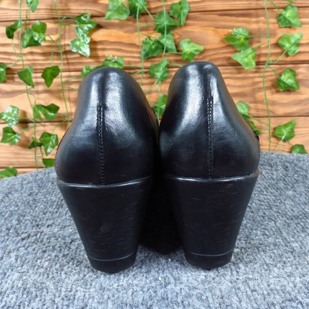 Dansko Rosaline Womens Wedge Slip On Size 41‎ Black Leather Comfort Work